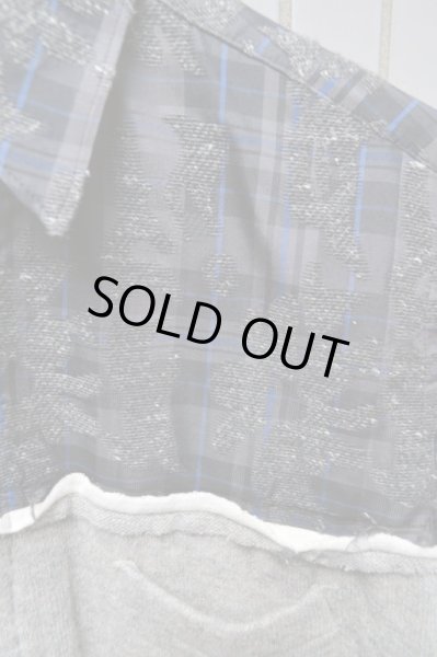 画像4: 【NOZOMI ISHIGURO tambourine ノゾミイシグロ タンバリン】ニット×ジャガード柄刺繍切替長袖シャツ (4)