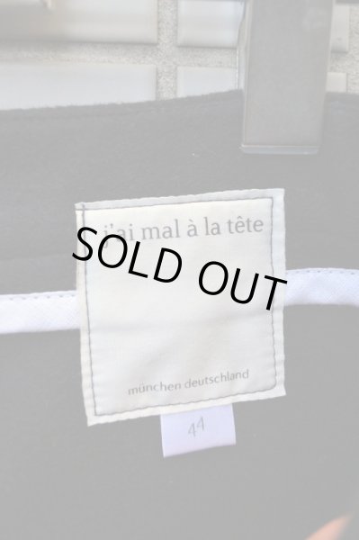 画像4: 【J’AI MAL A LA TETE ジェマララテート】黒メルトンウール地パンツ (4)