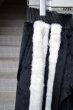 画像3: 【KTZ ココントウザイ】Faux Fur Patchwork Jogging Trousers Black/White (3)