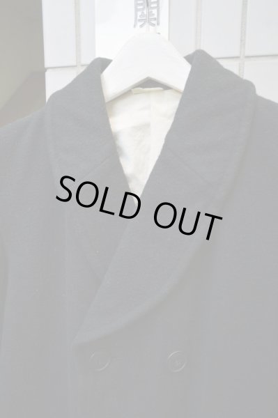 画像3: 【COMME des GARCONS HOMME PLUS コムデギャルソン オム プリュス】黒メルトンウール地ロングダブルチェスターコート (3)