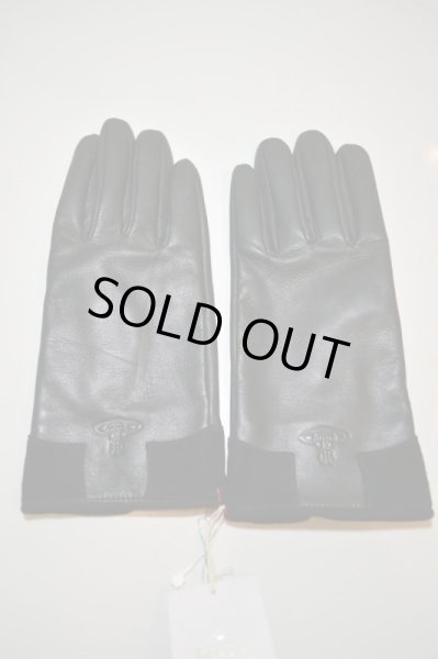 画像1: 【Vivienne Westwood ヴィヴィアンウエストウッド】黒ラムレザー手袋 (1)