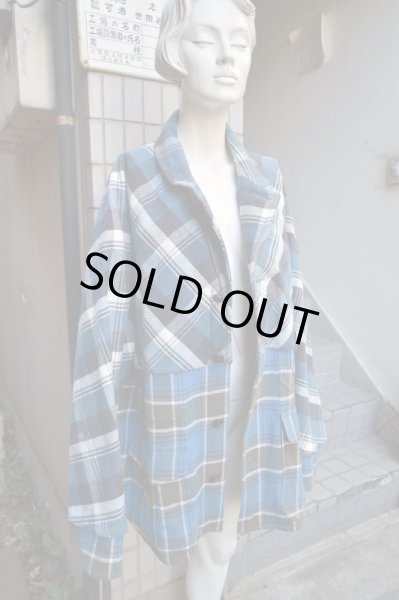 画像2: 【JUVENILE HALL ROLLCALL ジュベナイル ホール ロールコール】ヘビーネルチェック柄切替オーバーサイズジャケット (2)