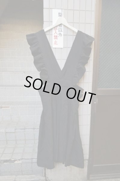 画像2: 【COMME des GARCONS コムデギャルソン】黒ポリ縮絨吊りスカート (2)