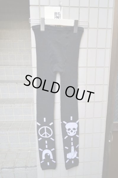 画像2: 【Daniel Palillo ダニエルパリッロ】黒柄レギンスタイツ (2)