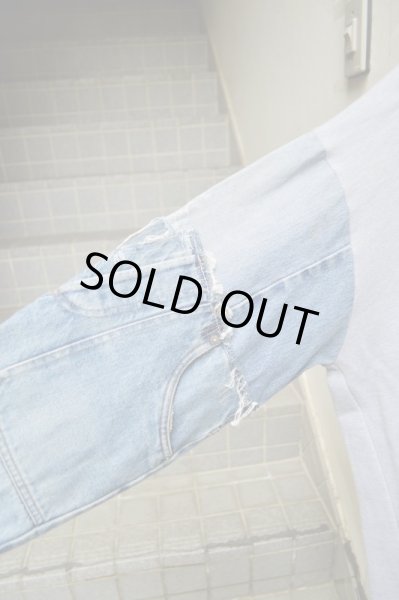 画像3: 【DE:CODE デ コード】USEDデニム切替デザインスウェットパーカー (3)