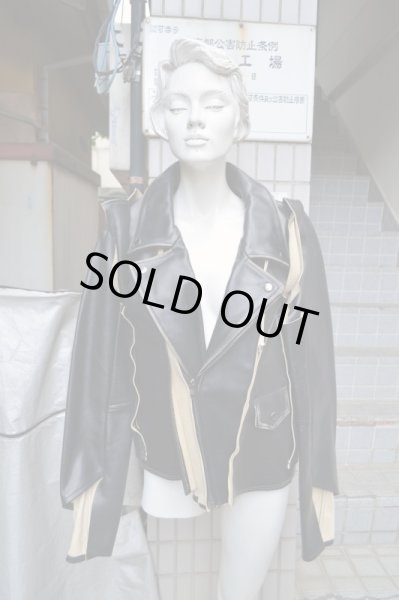 画像7: 【Martin Margiela×H&M マルタンマルジェラ×エイチ＆エム】再構築レザーライダースジャケット (7)