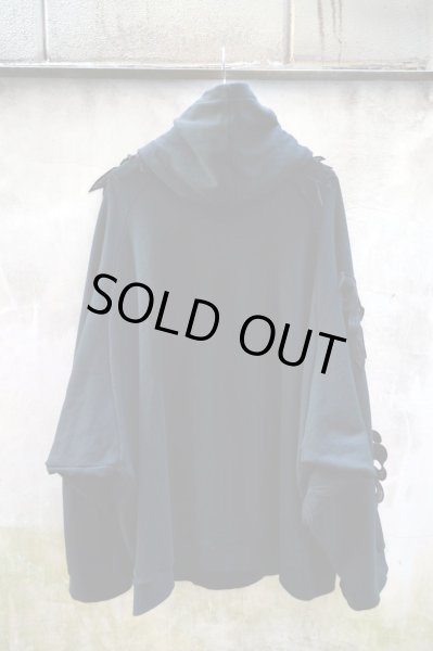 画像3: 【mikio sakabe ミキオサカベ】黒リボン装飾プルオーバースウェットビッグパーカー (3)