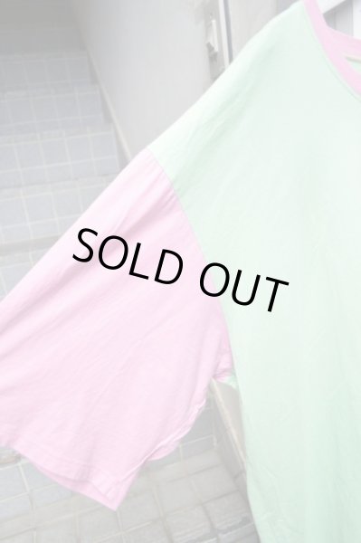 画像3: 【Daniel Palillo ダニエルパリッロ】グリーン×ピンク切替デザインオーバーサイズカットソー (3)