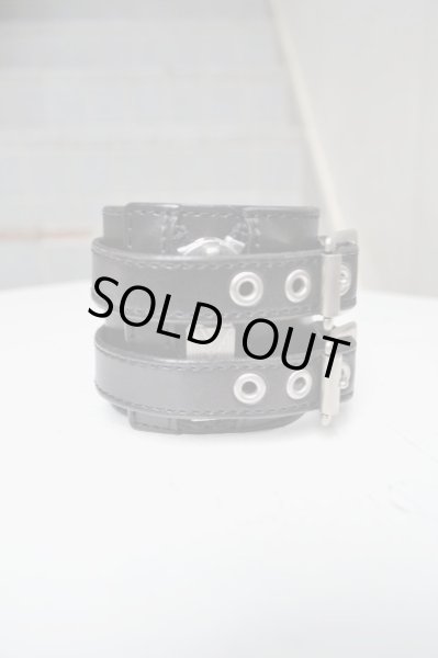 画像2: 【blackmeans ブラックミーンズ】2連バックルレザーブレスレット (2)