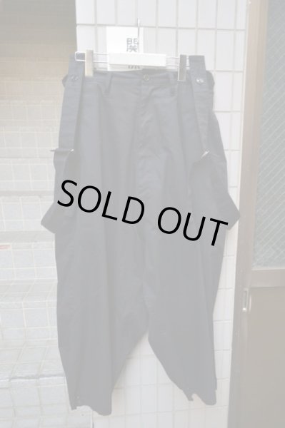 画像4: 【Ground Y グラウンドワイ】ワイドサロペットサルエルパンツ 黒 (4)