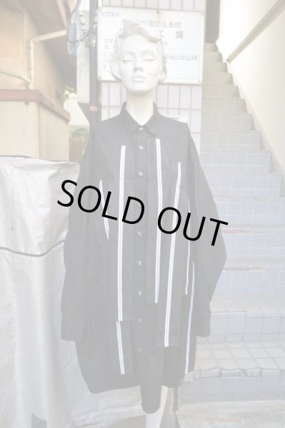 画像6: 【yaponskii ヤポンスキー】デザインオーバーサイズ長袖シャツ 黒 (6)