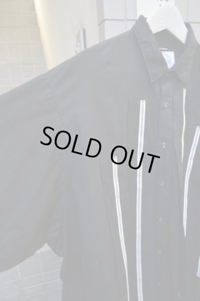 画像3: 【yaponskii ヤポンスキー】デザインオーバーサイズ長袖シャツ 黒 (3)