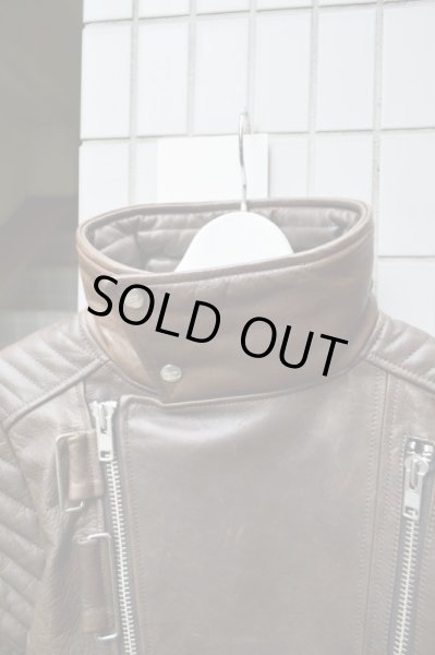 画像4: 【banal chic bizarre バナルシックビザール】ハイネックレザーライダースジャケット (4)