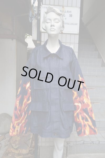 画像8: 【TENDER PERSON テンダーパーソン】ファイヤーパターンビッグデニムジャケット (8)