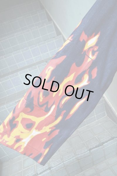 画像4: 【TENDER PERSON テンダーパーソン】ファイヤーパターンビッグデニムジャケット (4)