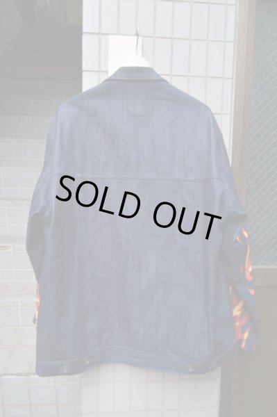 画像2: 【TENDER PERSON テンダーパーソン】ファイヤーパターンビッグデニムジャケット (2)