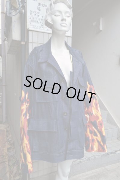 画像9: 【TENDER PERSON テンダーパーソン】ファイヤーパターンビッグデニムジャケット (9)