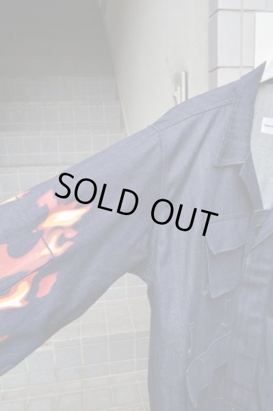 画像3: 【TENDER PERSON テンダーパーソン】ファイヤーパターンビッグデニムジャケット (3)