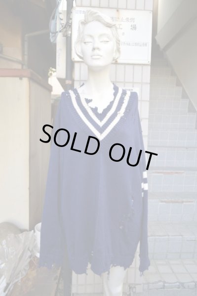 画像8: 【Insonnia インソニア】デストロイVネックニット (8)