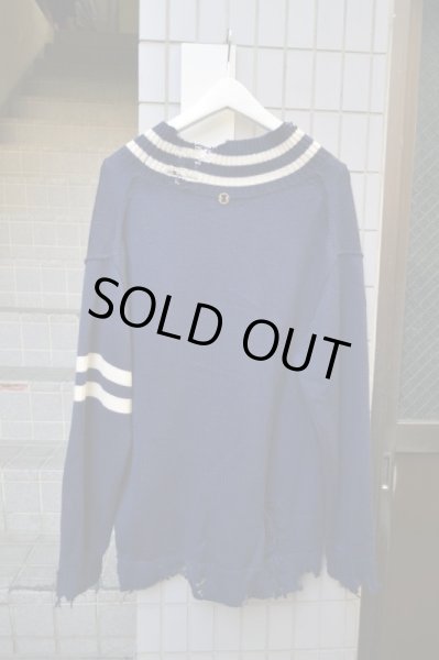 画像2: 【Insonnia インソニア】デストロイVネックニット (2)