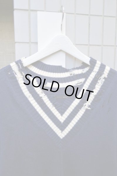 画像3: 【Insonnia インソニア】デストロイVネックニット (3)