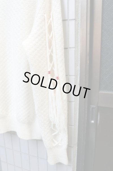 画像4: 【ETHOS エトス】レースアップスリーブニット (4)