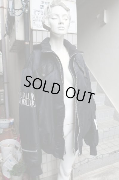 画像11: 【HIRO ヒロ】ナイロン×レザービッグMA-1ジャケット 黒 (11)