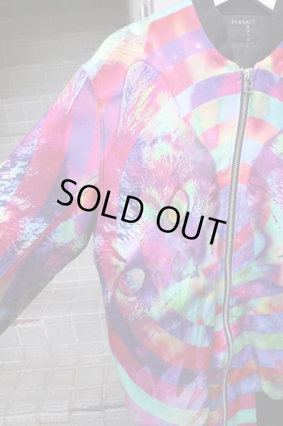 画像3: 【PLASTIC TOKYO プラスティックトーキョー】グラフィックキャット柄ボンバージャケット (3)