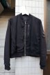 画像1: 【DRESSEDUNDRESSED ドレスドアンドレスド】レイヤーデザインMA-1ジャケット BLACK (1)