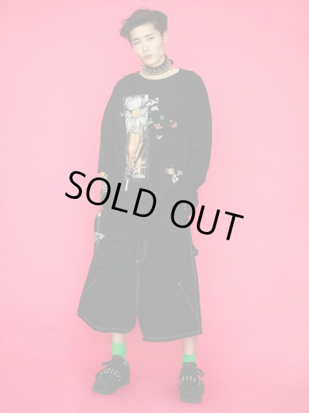 画像7: 【KIDILL キディル】袴ワイドデニムパンツ BLACK (7)