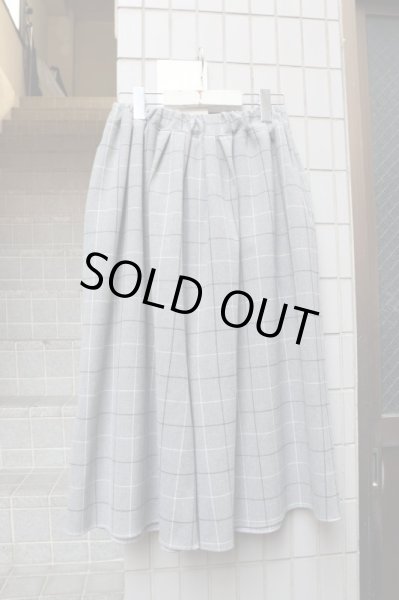 画像2: 【q-haku くうはく】グレンチェック柄チャイナワイドイージーパンツ (2)