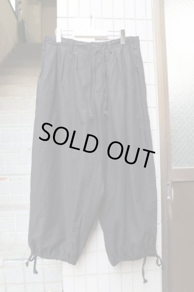 画像1: 【Yohji Yamamoto POUR HOMME ヨウジヤマモト プールオム】Front Open Tuck Pants バルーンワイドパンツ BLACK (1)