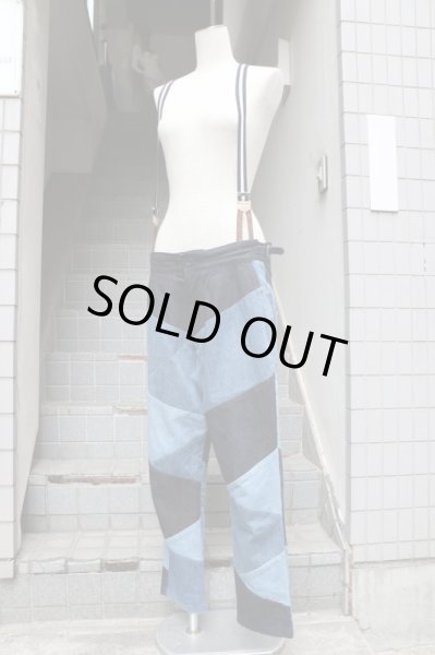 画像6: 【H.R REMAKE ハリウッドランチマーケット リメイク】デニム地切替リメイクデザインサスペンダーパンツ (6)