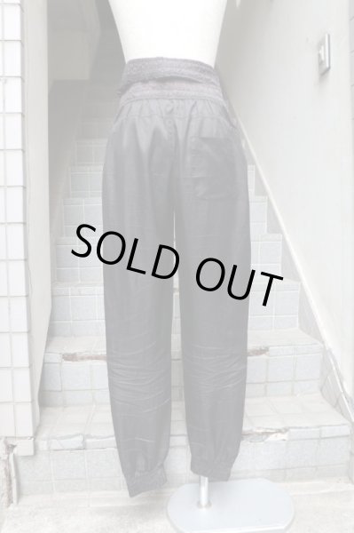 画像3: 【BARRAGAN バラガン】ダブルウエストデザインナイロンパンツ BLACK (3)