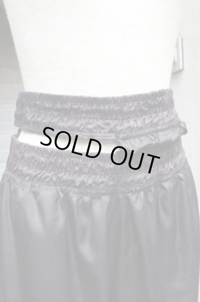 画像2: 【BARRAGAN バラガン】ダブルウエストデザインナイロンパンツ BLACK (2)