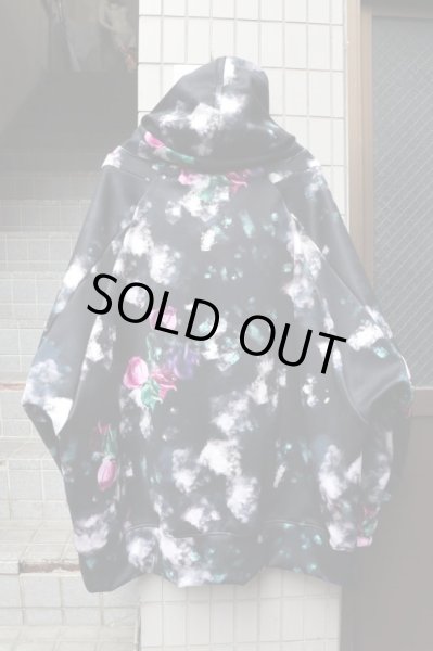 画像3: 【BALMUNG バルムング】グラフィック総柄ジャージーハイネックビッグパーカー BLACK (3)