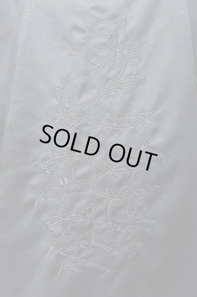 画像4: 【killremote キルリモート】猫刺繍ギャバ地ワイドハーフパンツ BLACK (4)