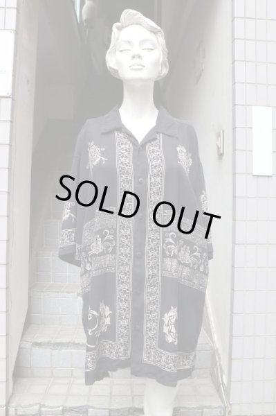 画像6: 【VINTAGE/USED古着】シルク地開襟ビッグシャツ (6)