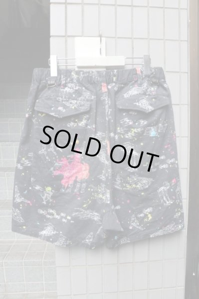 画像2: 【JUVENILE HALL ROLLCALL ジュベナイル ホール ロールコール】グラフィック柄サルエルショートパンツ OFF BLACK (2)