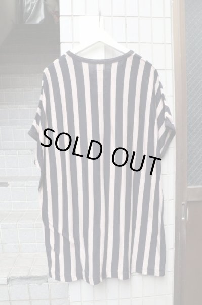 画像2: 【SHAREEF シャリーフ】ストライプ柄半袖ドルマンビッグTシャツ (2)