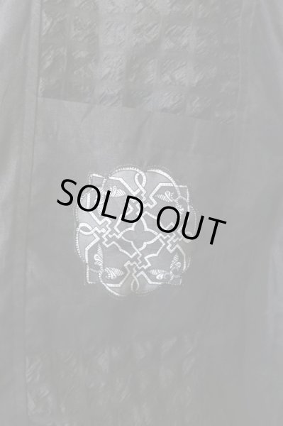 画像6: 【VINTAGE/USED古着】デザインスタンドカラービッグシャツ BLACK (6)