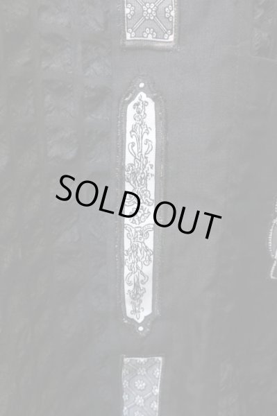 画像5: 【VINTAGE/USED古着】デザインスタンドカラービッグシャツ BLACK (5)