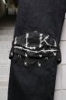 画像3: 【KIDILL キディル】有刺鉄線柄バンダナ装飾スキニーデニムパンツ BLACK (3)