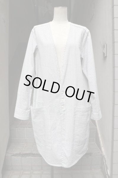 画像7: 【ハトラ hatra】ストライプ柄シアサッカー地作務衣 (7)