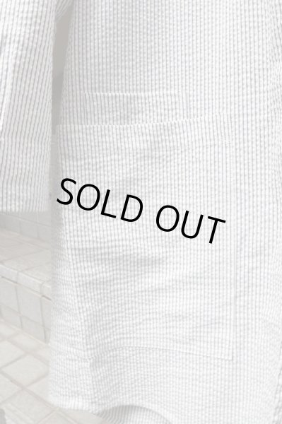 画像4: 【ハトラ hatra】ストライプ柄シアサッカー地作務衣 (4)