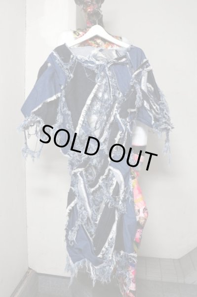画像2: 【NOZOMI ISHIGURO Haute Couture ノゾミイシグロ オートクチュール】スーパースラッシュデザインデニムプルオーバートップス (2)