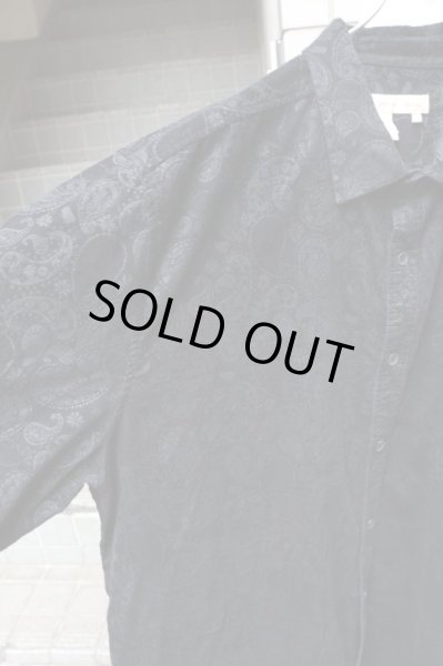 画像3: 【VINTAGE/USED古着】コーデュロイペイズリー柄オーバーサイズシャツ BLACK (3)