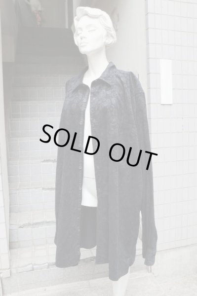 画像6: 【VINTAGE/USED古着】コーデュロイペイズリー柄オーバーサイズシャツ BLACK (6)