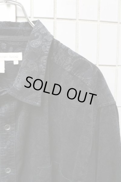 画像4: 【VINTAGE/USED古着】コーデュロイペイズリー柄オーバーサイズシャツ BLACK (4)