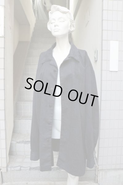 画像2: 【VINTAGE/USED古着】刺繍柄開襟スウェードビッグシャツ (2)